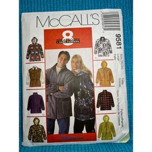 McCalls Sewing pattern 9581 jacket shacket hood 1990s size 42